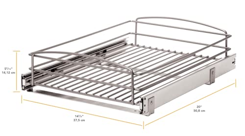 RS-MUB-14-FN 5 in. H x 15 in. W x 20 in. D Multi-Use Basket Silver Pull Out Cabinet Organizer, Frosted Nickel - view 4