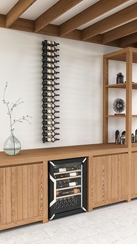 W Series Pro Wine Rack 6 - Double Depth, Metal Wall Mounted Wine Rack - Modern, Easy Access Wine Storage - Space Saving Wine Rack with Storage Capacity (36 Bottles, Matte Black) - view 3