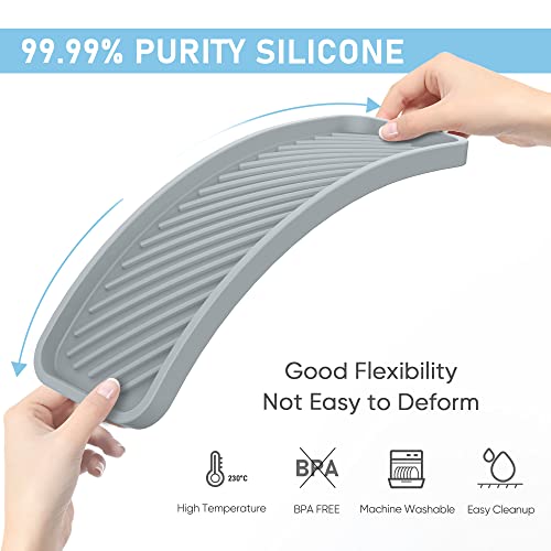 Kitchen Sink Organizer Tray,2 Pack Silicone Sponge Holder for Sink Bathroom - view 3