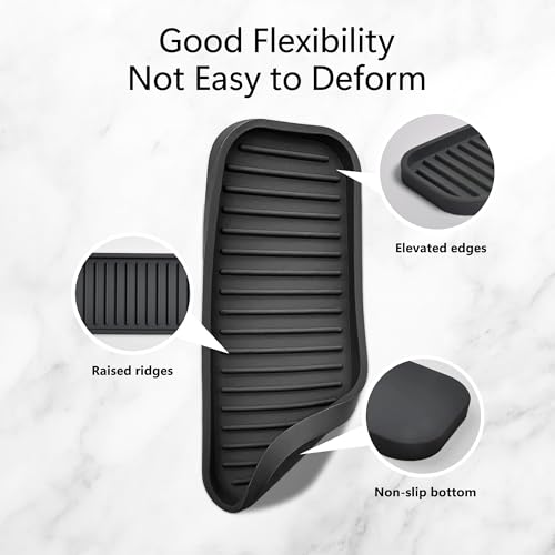 Silicone Sponge Holder for Kitchen Sink - Soap Tray 2 Pack Black - view 6
