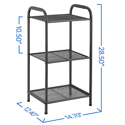 3 Tier Extendable Industrial Storage Rack, Charcoal Gray - view 3