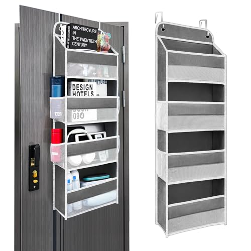 Over the Door Organizer 4 Shelves & 4 Side Pockets, Hanging Door Storage