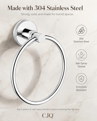 Towel Ring, Chrome Polished Hand Towel Holder for Bathroom, 1 Pack - view 6