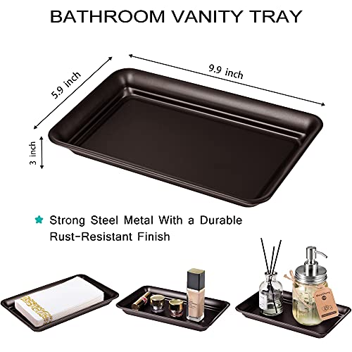 Metal Vanity Tray, Bathroom Counter Storage Tray, Bronze 4 Pack - view 4
