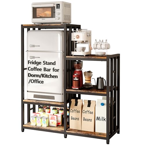Mini Fridge Microwave Combo Stand Cabinet Shelf with Storage Space