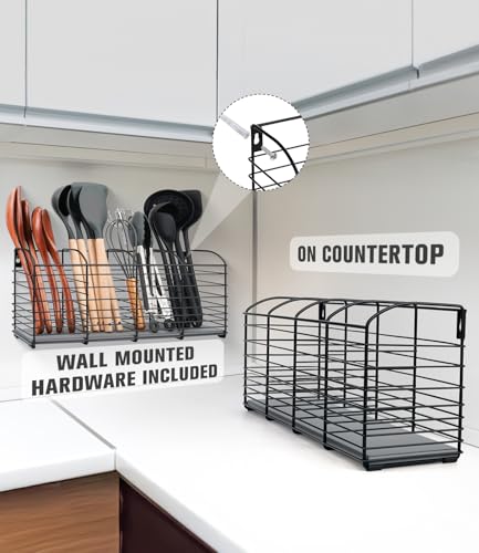 Large Kitchen Utensil Holder 4-Compartment with Diatomaceous Earth Base - view 5