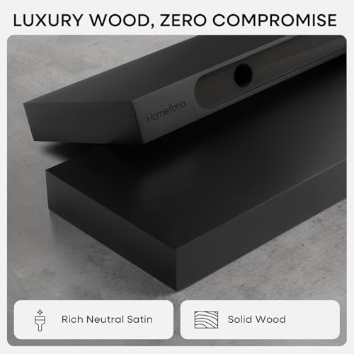 16 Inch Floating Shelves, High-End Solid Pine Wood, Set of 2 - view 4