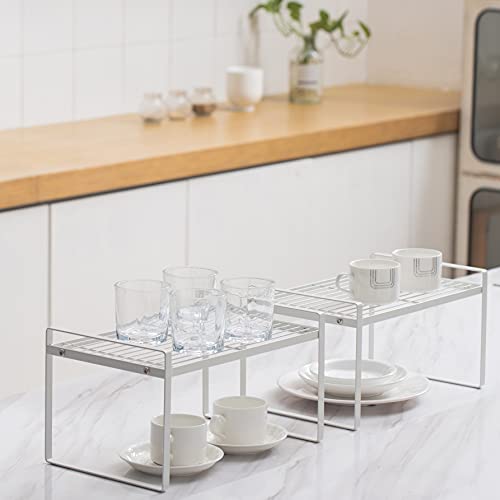 Cabinet Shelf Organizer, Pantry Shelf Rack, White 13x8.3x7.3 - view 2