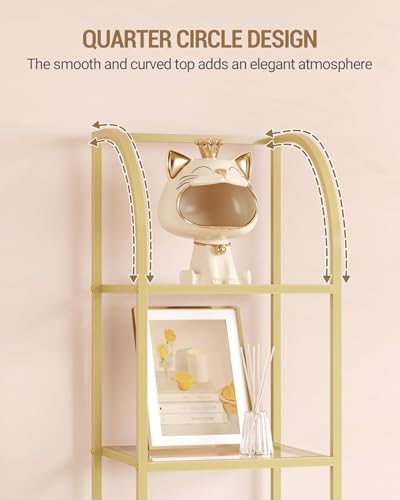Bookcase Bookshelf, Tempered Glass Arched Bookshelf - view 3
