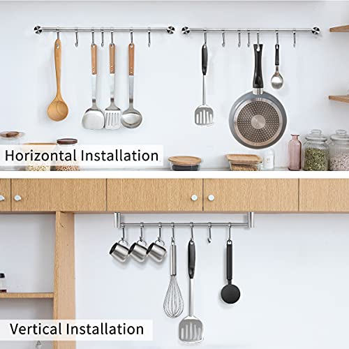 Kitchen Utensil Rack 2PCS, 15.6” Pot & Pan Hanging Rack Wall Mount - view 3