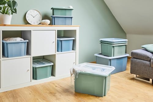 Emil 3x Storage Box with Turning/Stacking System, 38 x 28.5 x 20.5 cm, 15 L, Nordic Green - view 3
