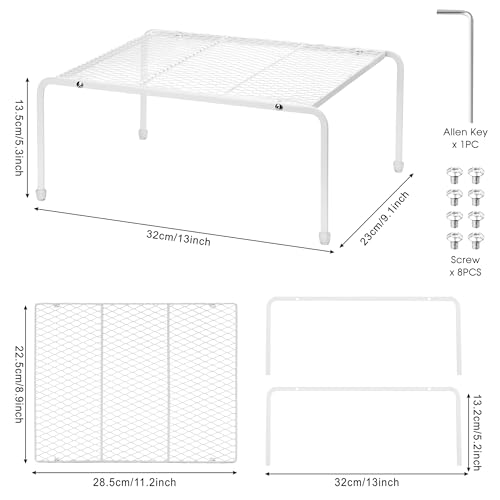 Kitchen Cupboard Organiser-2 Pack Metal Wire Storage Shelf Insert Rack for Kitchen Countertop, Pantry, Cabinet, Fridge - view 3