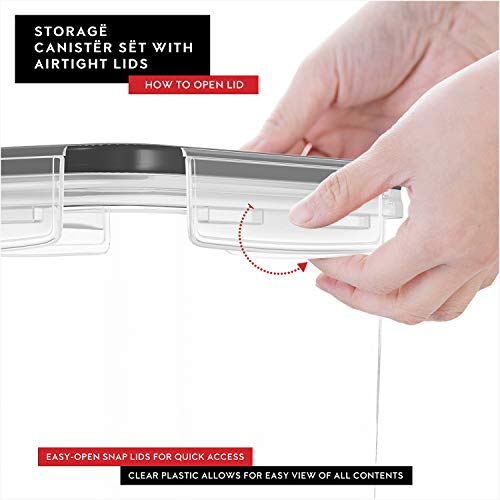 Flour Sugar Storage Containers Set of 4; 3.6L Plastic Airtight Food Storage Containers with Lids for Kitchen Pantry Organization and Storage - Dry Food Containers, Labels & Marker - view 5