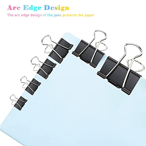 Binder Clips, 72 Pack, 1 Inch, Standard 25mm, Black, Fold Clamp, Capacity 0.47 Inch, Metal Paper Clips, Office Clips, School & Home Use - view 6
