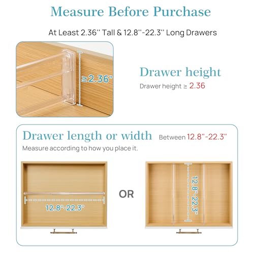 2.36” Drawer Dividers with Expandable Inserts and 10 Pcs Makeup Drawer Organizer Bins Set - view 3