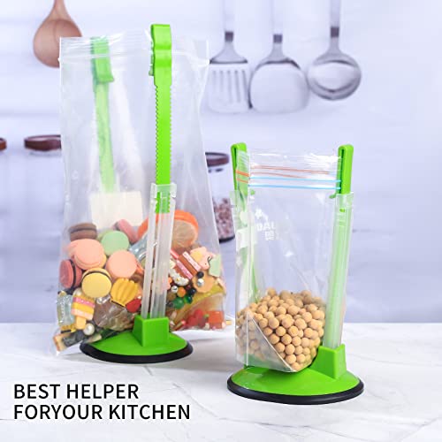 2 Pcs Baggy Rack, Freezer Bag Holder Stand, Adjustable Food Storage Holders, Plastic Food Prep Bag/Zip Lock Bag Holder Stand, for Meal Prep Bag, Kitchen Gadget - view 5
