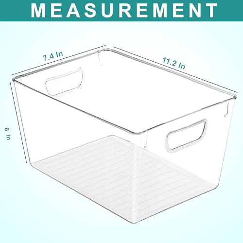Pantry Organizers and Storage Bins, 6 Pack, Large, Clear - view 2