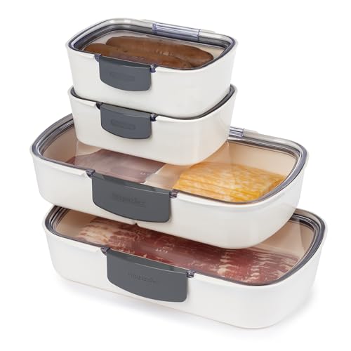 4-Piece Deli Storage Container Set, Airtight Seal and Fresh Lock