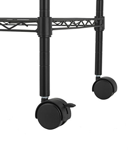 Finnkare Premium Heavy Duty 5 Tier Adjustable Metal Wire Shelving Rack Unit Storage Organizer Tower Shelf System 3Layer Anti-Rust Coating Display Workshop Kitchen Steel Leveling Feet 30”x14”x60” Black - view 5