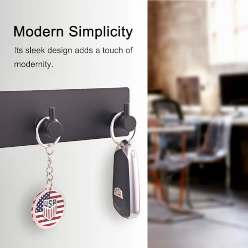 Key Holder for Wall with 2 Self-Adhesive Tapes, Black - view 3