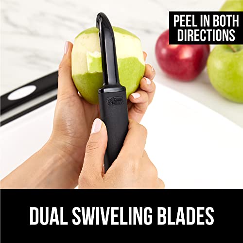 Swivel Vegetable Peeler and Pizza Cutter Wheel, Peeler is Dishwasher Safe,Pizza Cutter is Rust Resistant, Both in Black Color, 2 Item Bundle - view 4