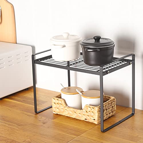 Cabinet Shelf, 13" Kitchen Counter Shelf, Metal Wire Stackable Cupboard Spice Rack, Space Saving Countertop Orgainzer and Storage Rack Shelves for Kitchen Pantry Bathroom - view 6