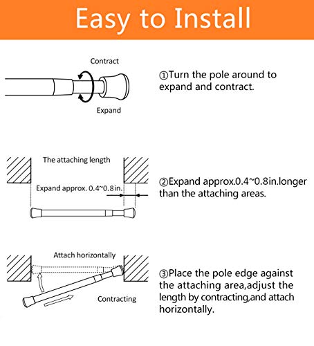 Small Spring Tension Curtain Rod 7.5 to 11.5 Inch, 2 Pack, White - view 6