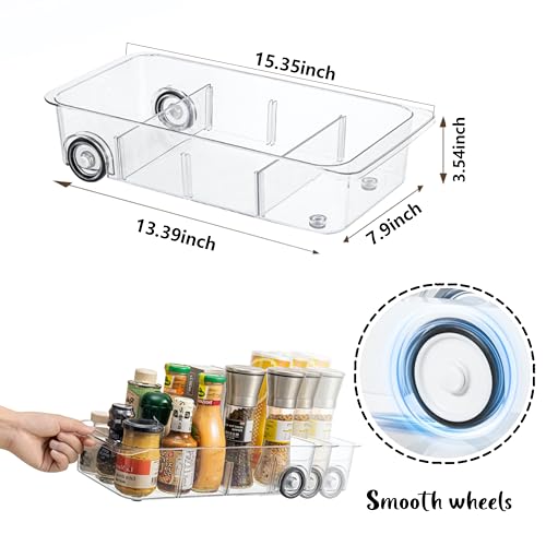 Fridge Organizer and Storage Drawer Roll Out Refrigerator Bins,2 Pack - view 2