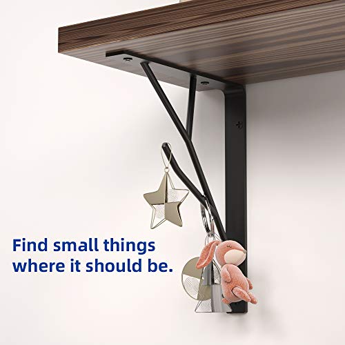 8 Inch Decorative Shelf Brackets, Heavy Duty Floating Shelves, Wall Mount Shelving Bracket, Hardware L Shape Tree Branch Metal Corner Brace Supporter for DIY Open Shelving, 4 Packs Black - view 2