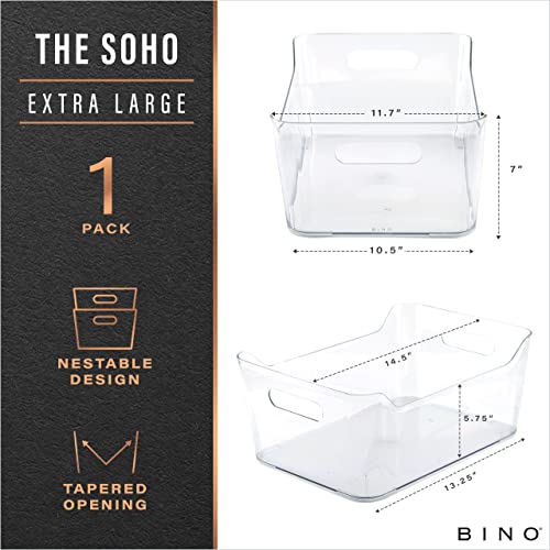 Plastic Storage Basket, X-Large | Multi-Use Storage Basket | Rectangular Cabinet Organizer | Baskets for Organizing with Handles | Home & Office Organization & Container Storage - view 2