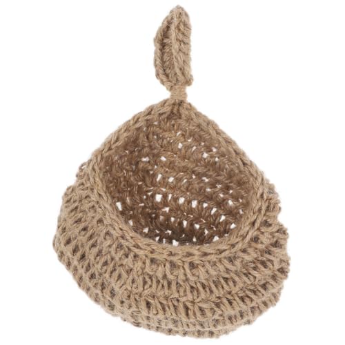 Bohemian Woven Hanging Wall Basket, Jute Cotton Rope, 23x15x10cm