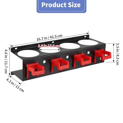 2 Pcs Spray Bottle Holder Wall Mount, Detailing Bottle Organizer, Spray Bottle Rack with 4 Holes and 4 Hooks - view 2