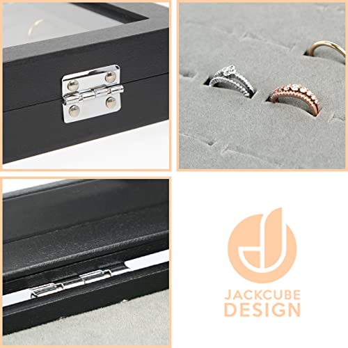 Ring Organizer - Versatile Ring Display Case and Ring Case - Perfect for Storing and Showcasing Multiple Rings - Elegant Ring Jewelry Box and Storage Solution (Gray Velvet) - MK248C - view 5