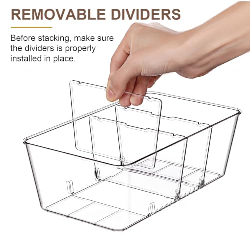 8 Pack Pantry Organization and Storage Bins with Removable Dividers - view 7