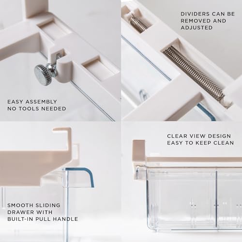 Pull-out Fridge Organizer | THE HANGER COLLECTION | Fridge Drawer Organizer with 2 Dividers | Clear Pantry Drawer Organizers | Shelf Holder Storage Drawers for Fruits, Veggies & Drinks - view 5