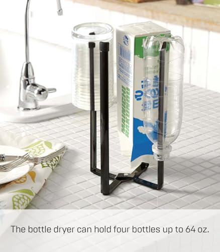 Home Tower Kitchen Multi Eco Stand - Multifunctional Plastic Bag Holder Bottle Dryer - Steel - view 4