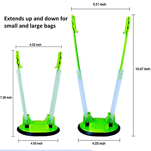 8 Pack Baggy Rack, Adjustable Plastic Freezer Bag Holder Stand, Zip Lock Bag Kitchen Gadget for Meal Planning - view 5
