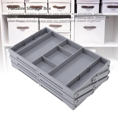 Drawer Organizer, Expandable Foldable Versatile Bathroom and Vanity Desk Drawer Organizer Trays, Plastic Storage for Makeup, Bedroom, Jewelry, Kitchen Utensils and Office (3 - view 6