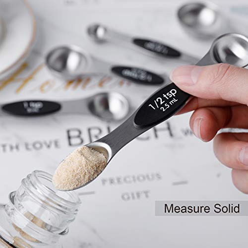 Magnetic Measuring Spoons Set of 7 Stainless Steel Dual Sided Tablespoon - view 4