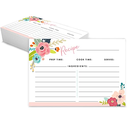 Recipe Binder and Recipe Card Set Bundle, Comes with a Recipe Binder 3 Ring Organizer Blank Recipe Book 8.5" x 9.5" with 50 Blank Recipes Cards (4x6) Plus and Extra Set of 50 Matching Recipe Cards - view 3