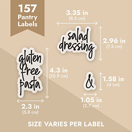 Pantry Labels for Food Containers - 157-Piece, Black Script Vinyl - Jar & Bin Labels & Food Storage Organization Stickers - view 5