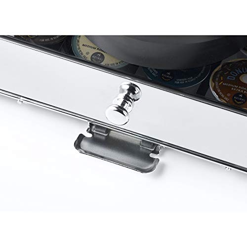 Nifty Rolling Coffee Pod Drawer - Glass Top & Chrome Finish, Compatible with K-Cups, 36 Pod Pack Holder, Compact Under Coffee Pot Storage Drawer, Slim Home Kitchen Counter Organizer - view 4