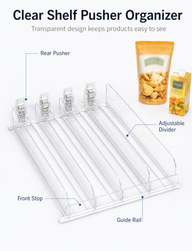 Adjustable Sliding Organizer, Self-Feed Fridge Tray, Rolling Beverage Storage for Pantry, Kitchen and Retail Shelves(5 PCS,31 cm) - view 5