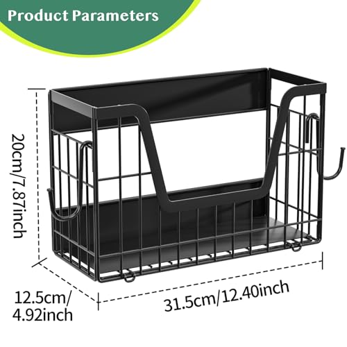 Magnetic Spice Rack, Magnetic Shelf for Fridge, Pantry Organizers & Storage, Kitchen Organization, Fridge Organizer, Magnetic Paper Towel Holder, Black - view 5