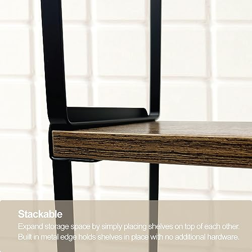 Stacking Wood Shelf Organizer, Counter Cabinet Storage Rack, 16 inch - view 7