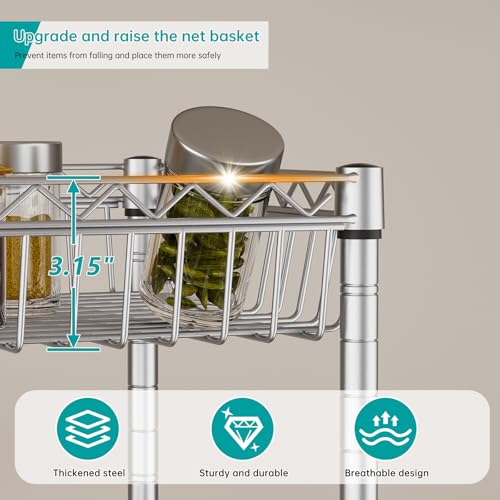 6 Tier Shelf Wire Shelving Adjustable Storage Shelves Basket Rack - view 5