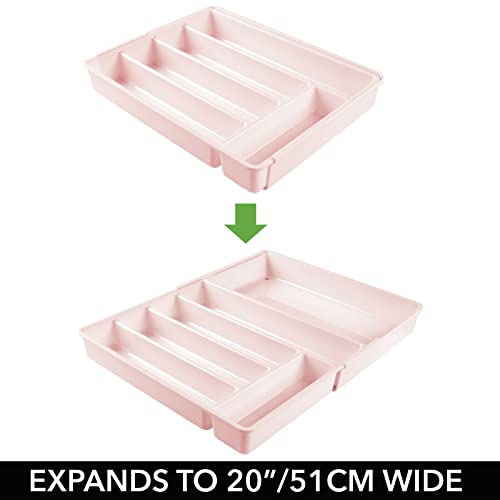 Adjustable, Expandable Plastic Kitchen Cabinet Drawer Storage Organizer Tray - for Storing Organizing Cutlery, Spoons, Cooking Utensils, Gadgets - Light Pink/Blush - view 4