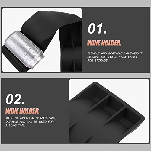 Foldable Silicone Wine Bottle Holder Rack Stackable Wine Storage Organizer for Refrigerator Countertop Compact Bottle Stacker Mat - view 5