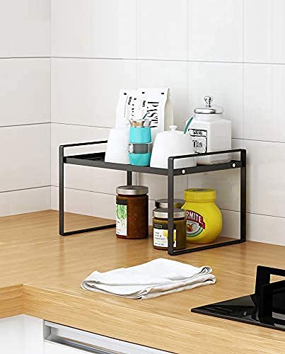 Cabinet Shelf Organizer, Pantry Shelf Rack, Black 13x8.3x7.3 - view 6