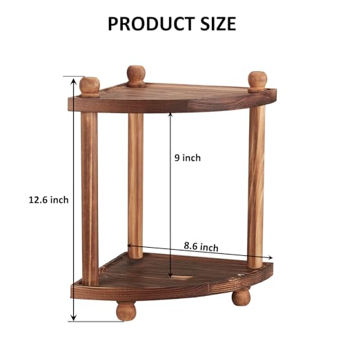 Corner Bathroom Counter Organizer, 2-Tier Bathroom Organizers and Storage, Wooden Vanity Perfume Organizer Makeup Countertop Shelf for Kitchen Dresser - view 7